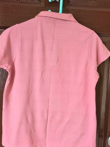 Peach colour Polo T-shirt women