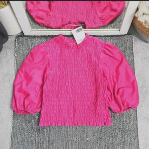 🔴 Clearance Sale🔴 Smocked Fushcia Crop Top (S)