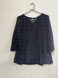 Elegant Black Polka Dot Top