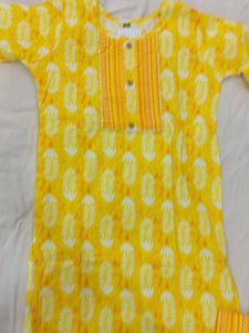 Vibrant Yellow Printed Kurta