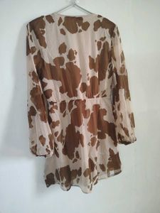 Trendy Cow Print Wrap Dress