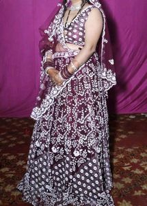 Elegant Embroidered Burgundy Lehenga