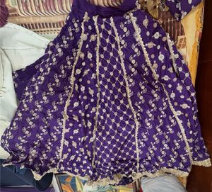 Stunning Purple Embroidered Lehenga Choli