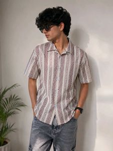 Retro Striped Button-Up Shirt