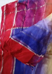 Vibrant Ombre Striped Saree