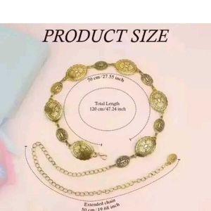 Gold Chain Belt with Medallion Accents