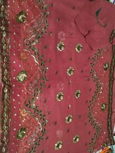 Beautifully Embroidered Saree with Blouse