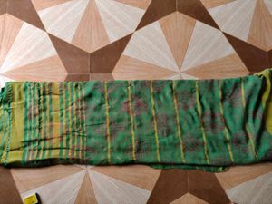 Green Printed Cotton Saree