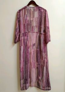 Gufrina Pink Striped Georgette Shrug (Women)