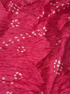 Pink Bandhani Silk Dupatta