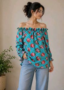 Bohemian Floral Off-Shoulder Top