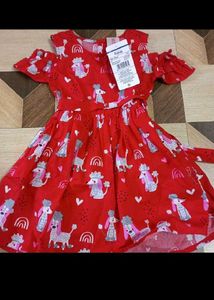 5-6 year Cute Red Dog Print Girls Dress