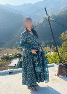 Elegant Teal Floral Print Kurta Set