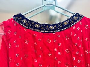 Stunning Red Embroidered Lehenga Set