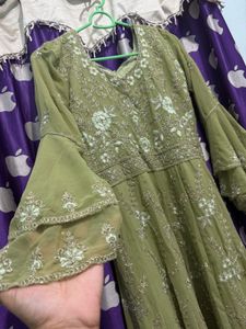 Elegant Olive Green Kurta with Dupatta