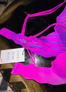 Vibrant Pink Padded Bra with Straps