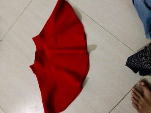 Vibrant Red Flared Skirt