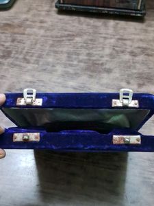 Vintage Blue Velvet Jewelry Box
