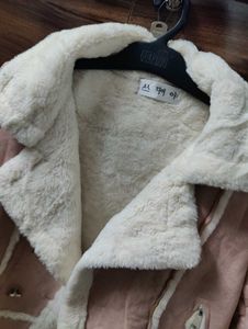 Pink Faux Fur Trim Jacket