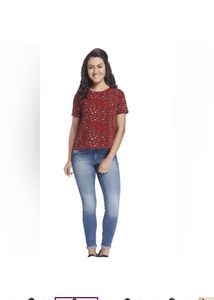 ONLY Casual Printed Women Red Top