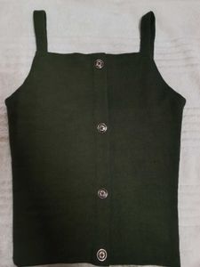 Green Button Down top