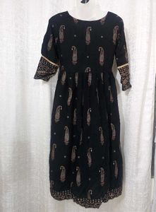 Show-off -Black Printed Anarkali Kurta Dress
