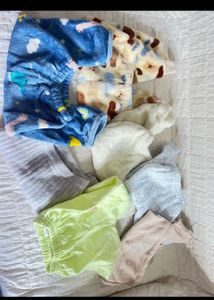 set of 7 baby unisex pants , suit and tow