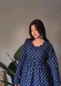 Beautiful Navy blue printed Short kurti