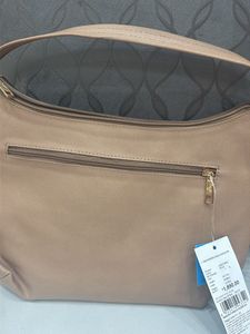 Elegant Beige Faux Leather Shoulder Bag for Women