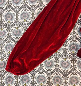Red Velvet Ruched Square Neck Top