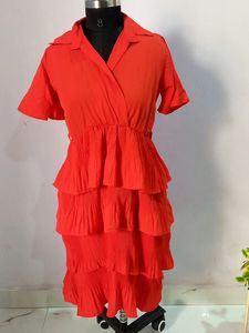 Doll Like Beautiful Bright Red Tier Dress