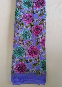 Lavender color Floral Print saree