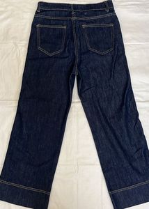 Dark Wash Wide Leg Cropped Jeans