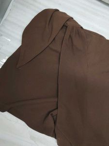 ZASTRAA Stylish Brown Wrap Skirt