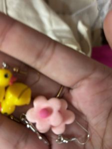 Cute Yellow &amp; Pink Flower Earrings