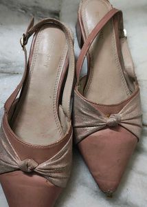 Elegant Rose Gold Slingback Heels