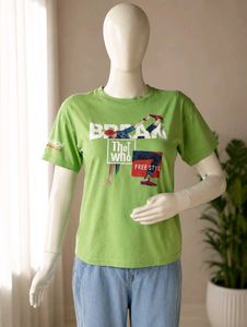 Graphic Print Lime Green T-Shirt