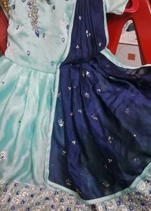small girl  sky blue  stylish frock -size 30