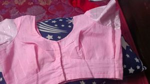 Baby Pink Saree with Silver Border