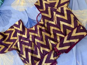 Elegant Purple Saree with Stiched Blouse