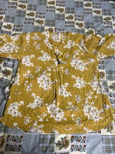Floral Print Mustard Top