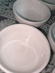 Set of 10 White Ceramic Bowls