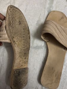 Stylish Beige Slide Sandals