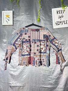 Bohemian Patchwork Long Sleeve Top