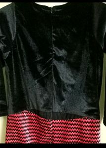 VELVET NET PARTY DRESS FOR WOMEN