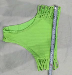 🔥 Lime Green High-Waisted Bikini Bottom