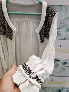 Elegant Embroidered White Blouse