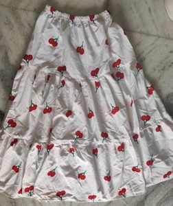 Cute Cherry Print Skirt