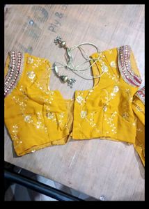 Embroidered Mustard Yellow Blouse