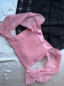 Chic Pink Puff Sleeve Top